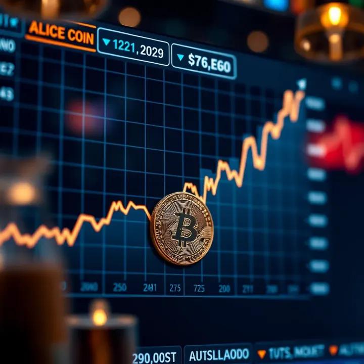 Graph depicting the upward trend and market analysis of Alice Coin's value over time