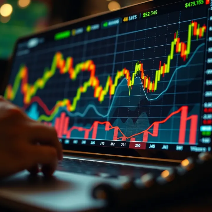 Investment Growth and Market Challenges Financial graphs illustrating investment growth and market challenges
