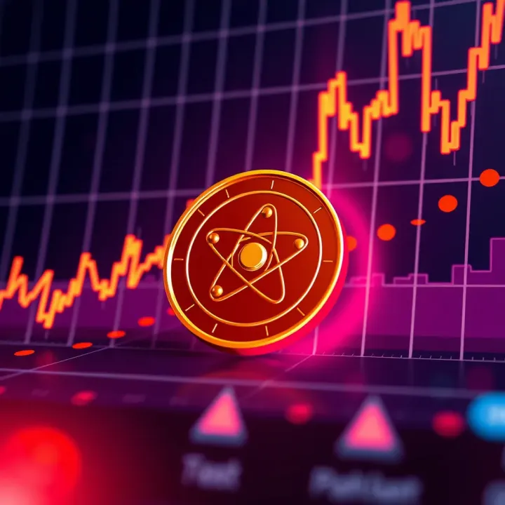 Graph showing upward and downward fluctuations in Atom Coin prices over time