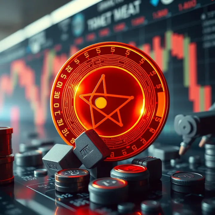 Visualization of market factors and expert analysis influencing the future outlook of ATOM cryptocurrency