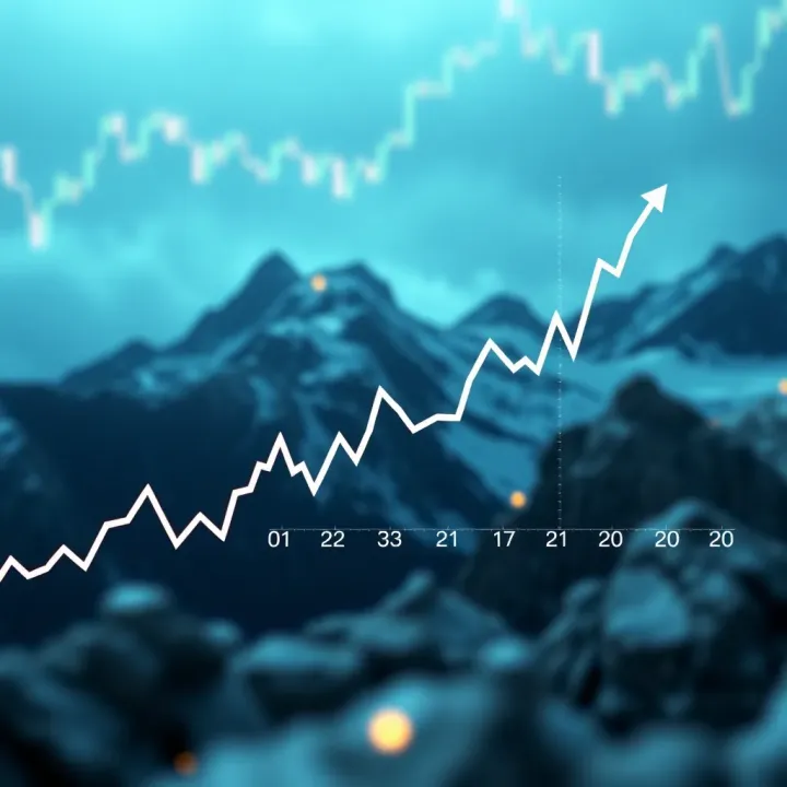 Graph showing upward trend in Avalanche cryptocurrency price over time