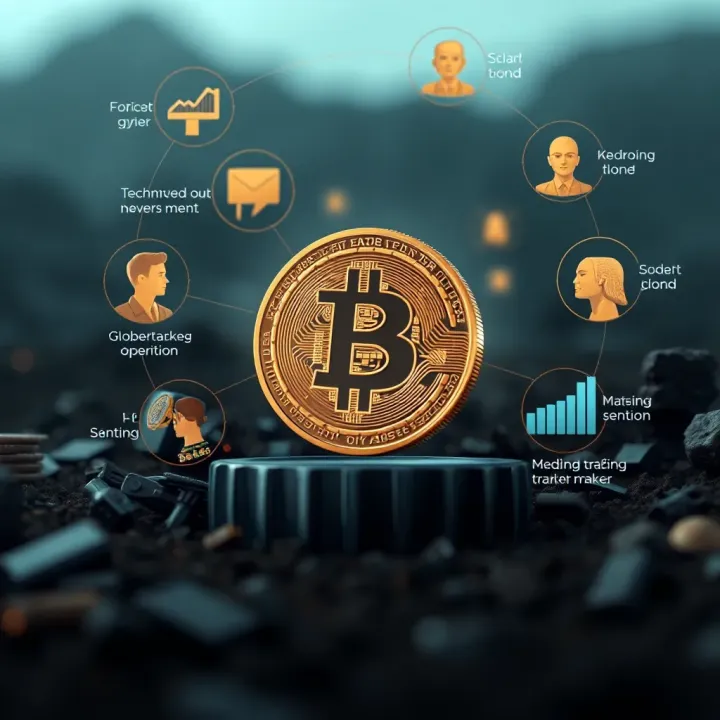 Illustration of key factors influencing Bake Coin price including technology and investor sentiment