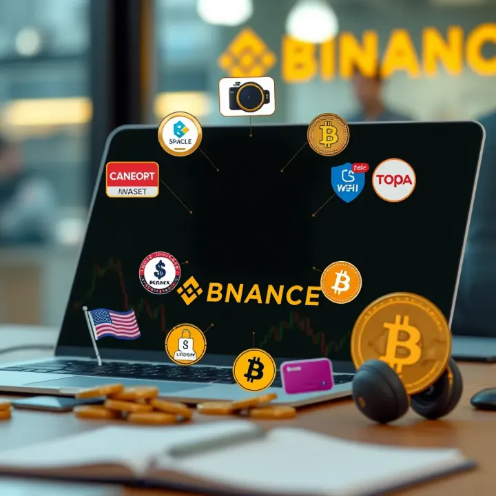Illustration of various payment methods supported by Binance including bank transfers and digital wallets