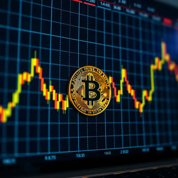 Graph showing Bitcoin price fluctuations and market trends over a recent period