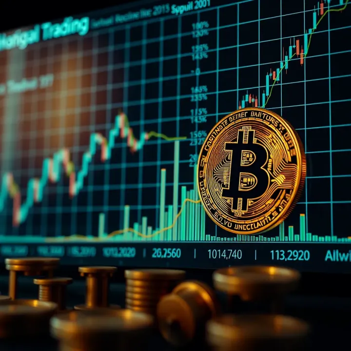 Graph showing Bitcoin price movements and market trends over time