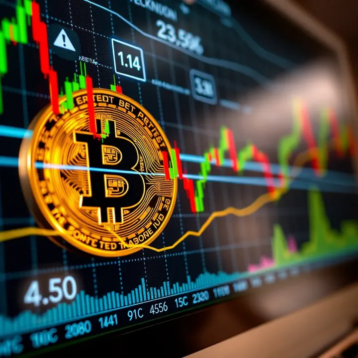 Chart illustrating technical analysis indicators and future Bitcoin price projections