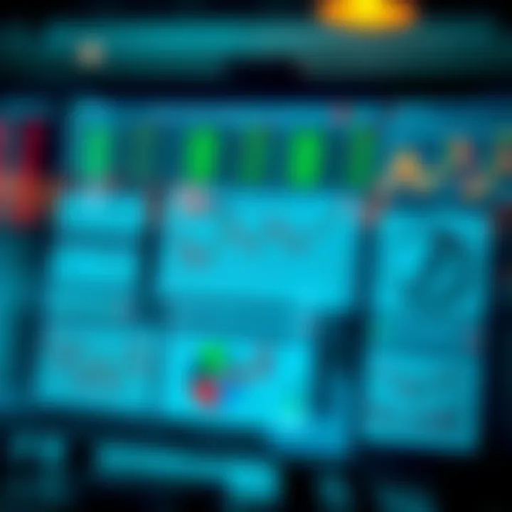 Diagram illustrating forecasting techniques including technical charts and fundamental analysis indicators