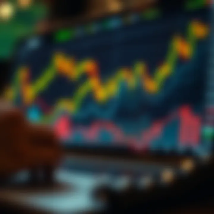 Financial graphs illustrating investment growth and market challenges