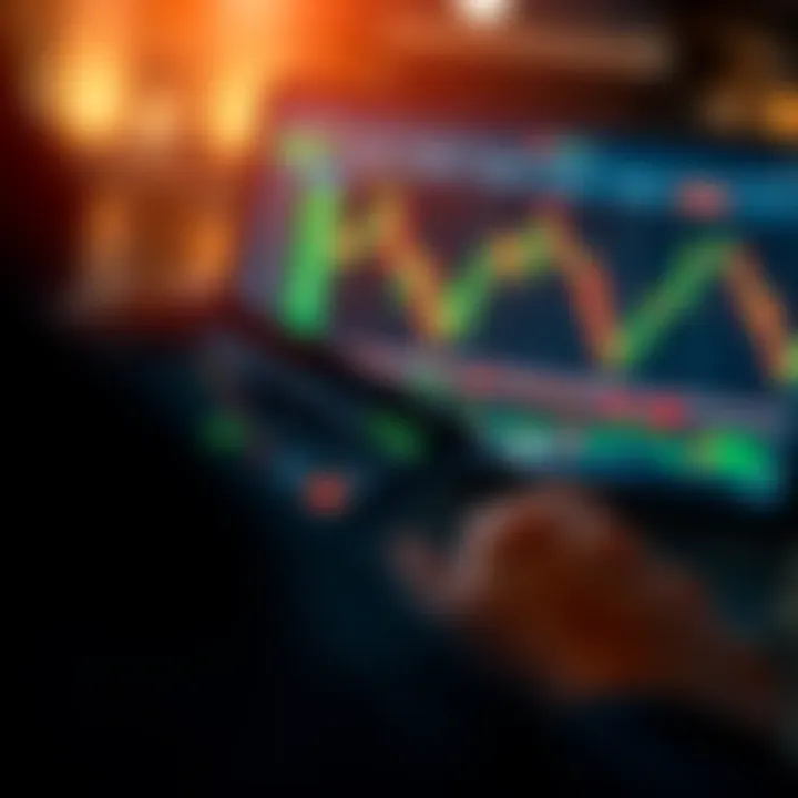 Mobile device displaying forex trading charts and data for Pakistan market