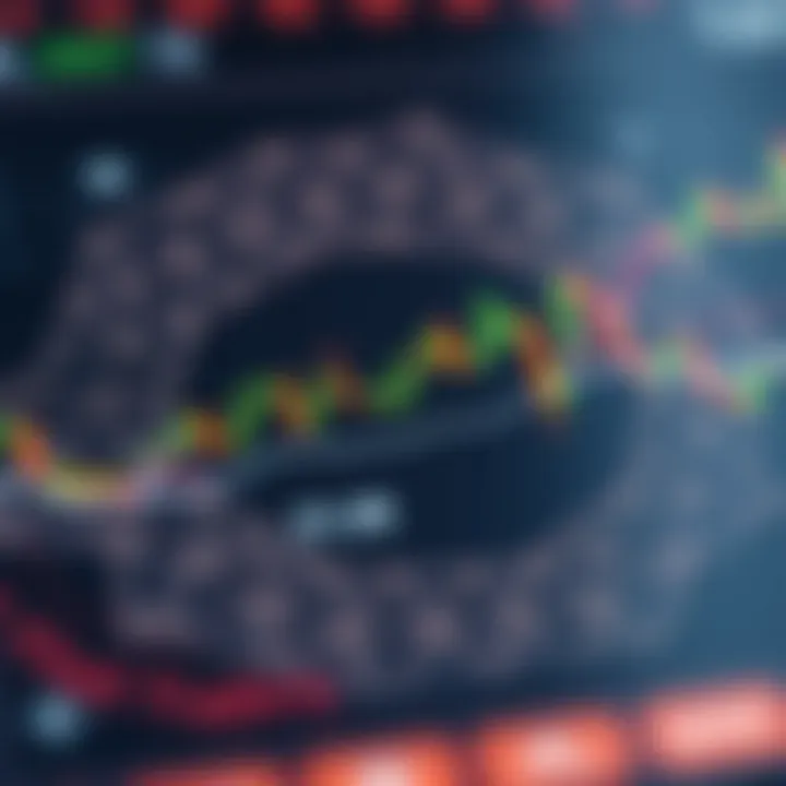 Illustration representing the concept of binary trading with financial charts and Islamic geometric patterns