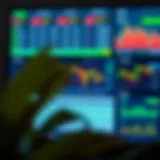 Dashboard of an online trading app showing stock charts, portfolio overview, and real-time market data