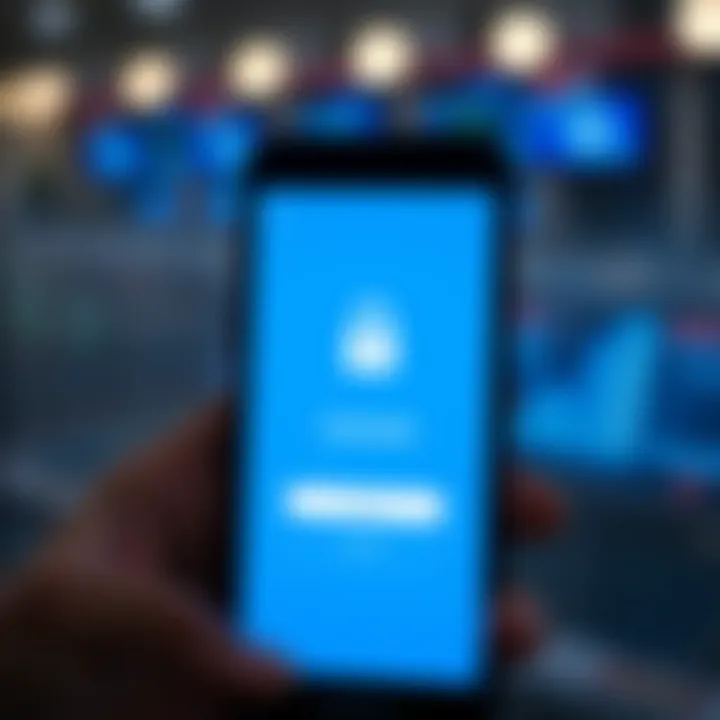 Mobile phone showing secure login screen of a trading platform emphasizing user safety