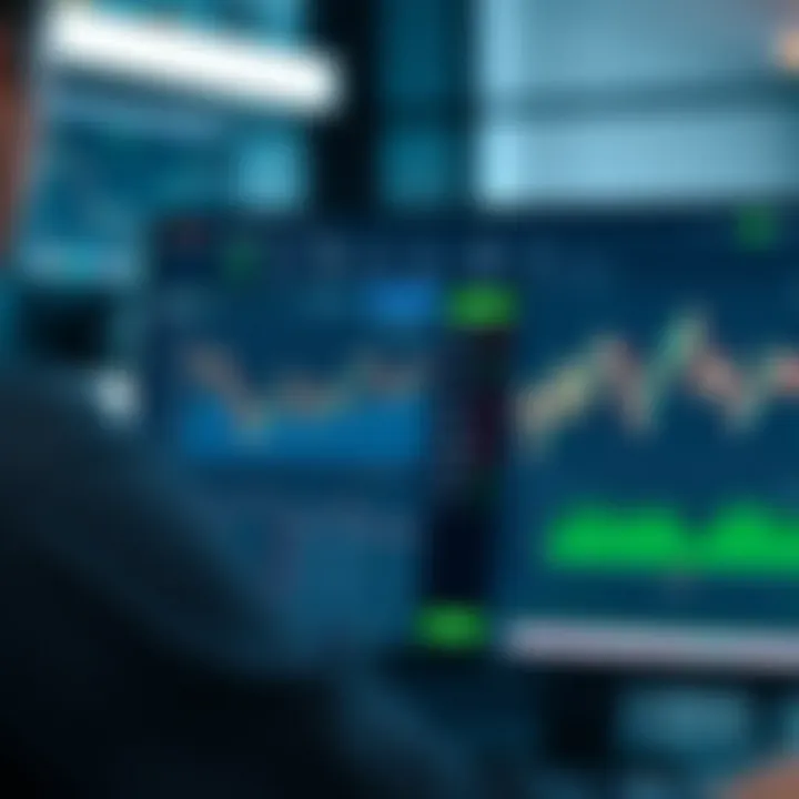 Overview of trading platform dashboard with charts, account balance, and navigation menu