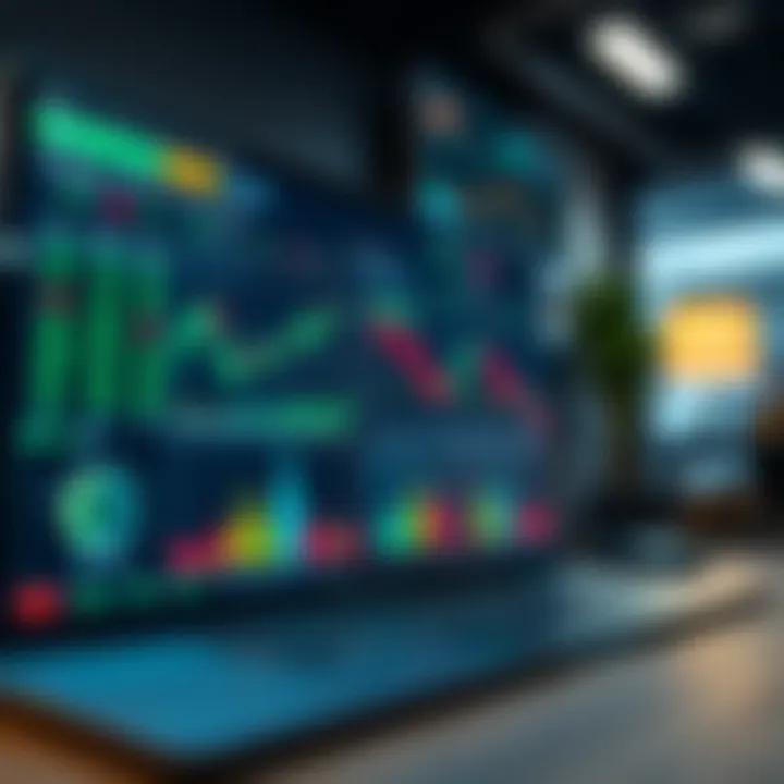 Online learning interface showing trading charts and educational content