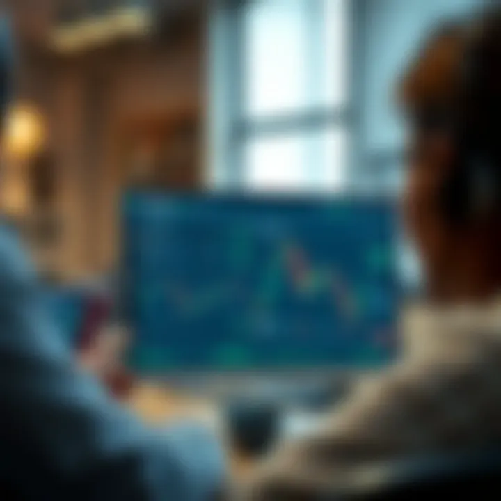 Social trading interface showing user comments and shared trading ideas on TradingView