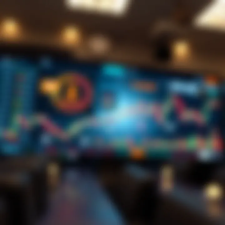 Visualizing Risk and Reward in Zero Investment Trading Platforms Illustration of digital trading symbols and financial graphs representing risk and reward in trading apps