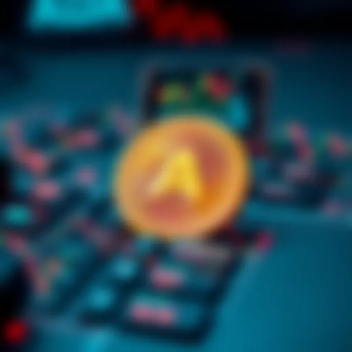 Illustration showing factors influencing Ada coin value including market sentiment and technical indicators