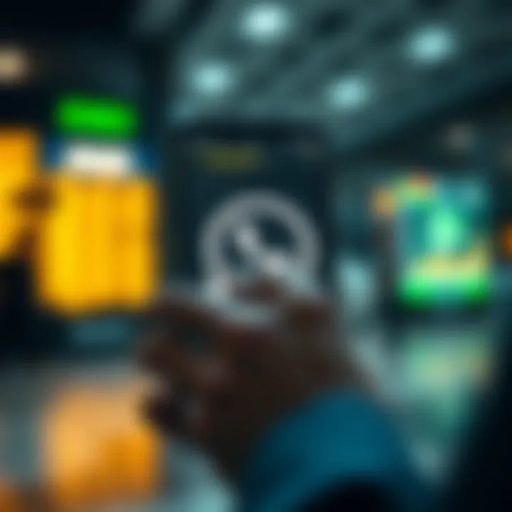 Visual representation of real-time forex market updates and knowledge sharing on mobile devices