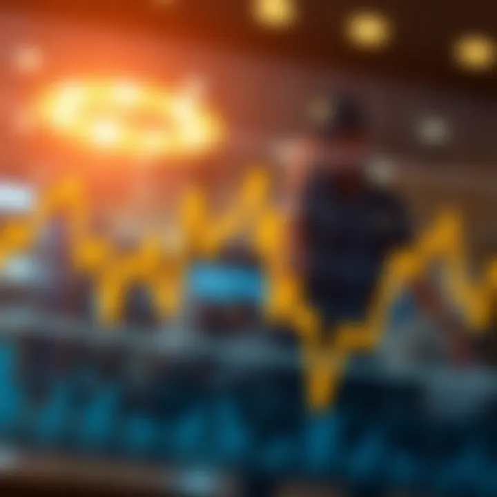 Graph displaying rising and falling gold prices influenced by market trends