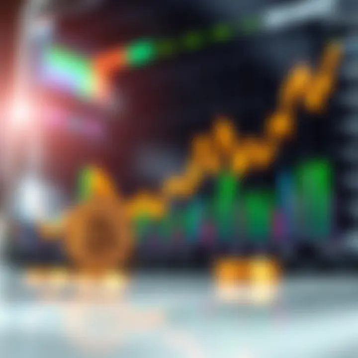 Graph showing upward and downward trends of LUNC coin price with market indicators