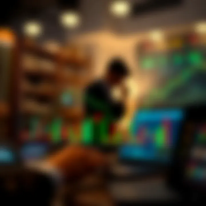 Illustration of risk management strategies in online trading with graphical elements