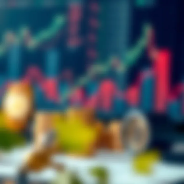 Financial Growth and Investment Strategies Explored Conceptual illustration of financial growth and investment strategies with graphs and charts