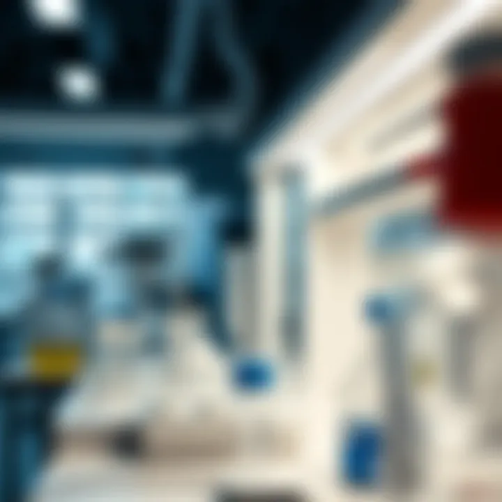 Laboratory setup showcasing organic synthesis equipment used for pharmaceutical applications