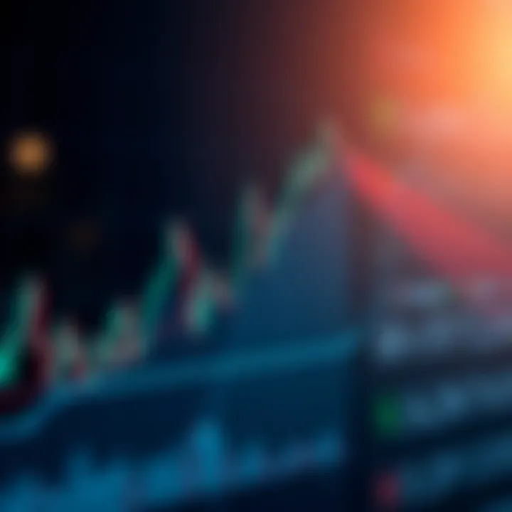 Visual representation of a descending triangle chart pattern showcasing a possible bearish breakout scenario