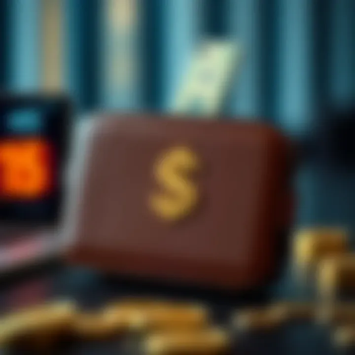 Digital Wallet Depicting Instant Bonus Withdrawal Illustration showing a digital wallet with a dollar sign symbolizing instant withdrawal of bonus funds