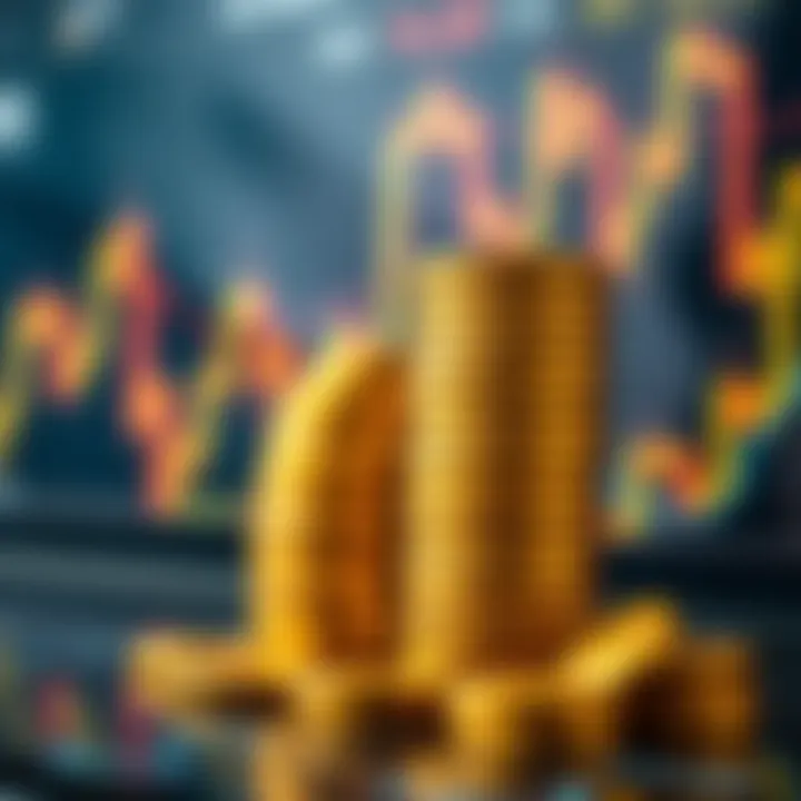 Gold Price Trends Influencing Tomorrow's Market in Pakistan Golden coins stacked on a financial chart representing gold price trends in Pakistan