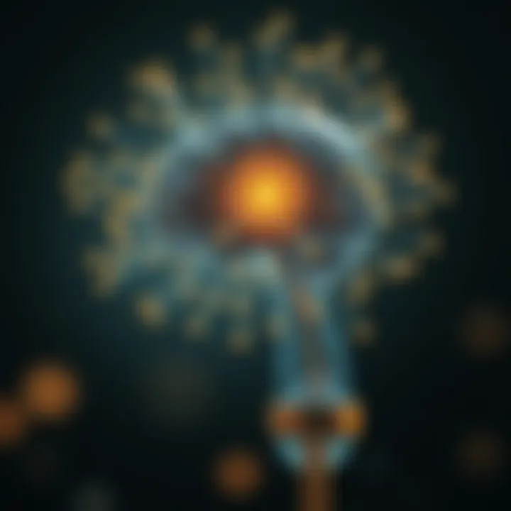 Abstract representation of a unique mindset radiating innovative ideas and influence