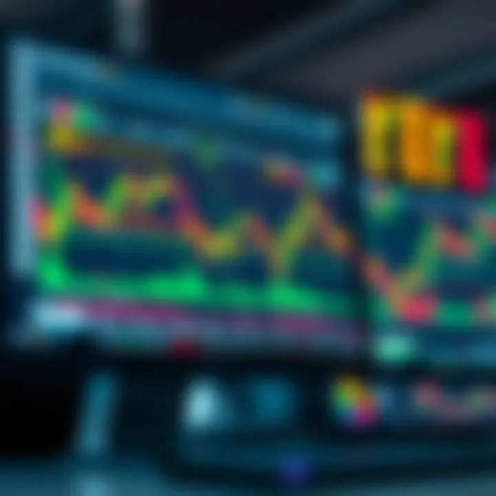 Interface displaying web trading platform with charts and real-time market data