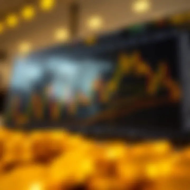 Trend chart showing the movement of gold prices against the US dollar