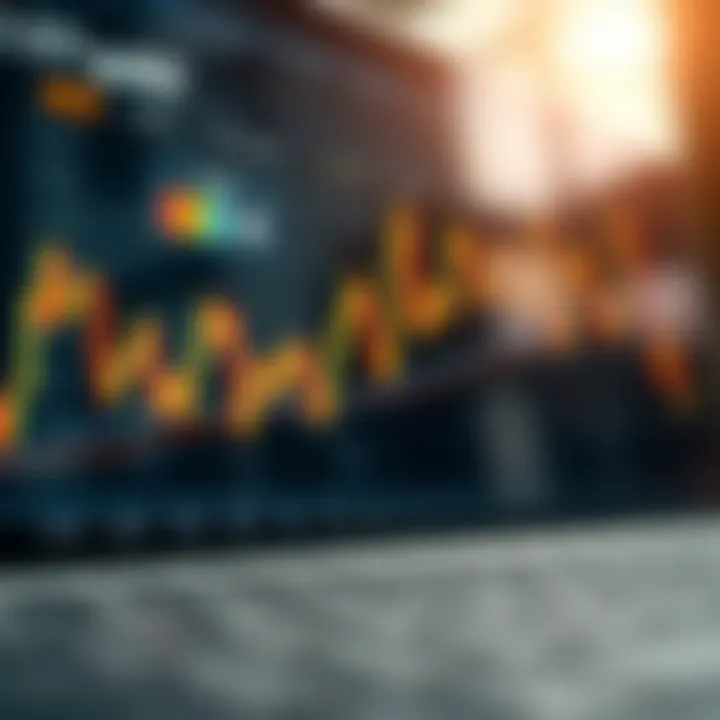 Graph illustrating volume fluctuations and trend indicators in gold trading for market analysis