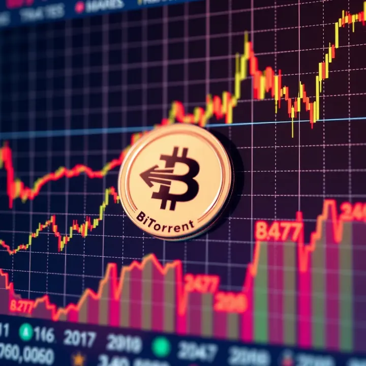 Graph illustrating the price movement and market trends of BitTorrent Token over time