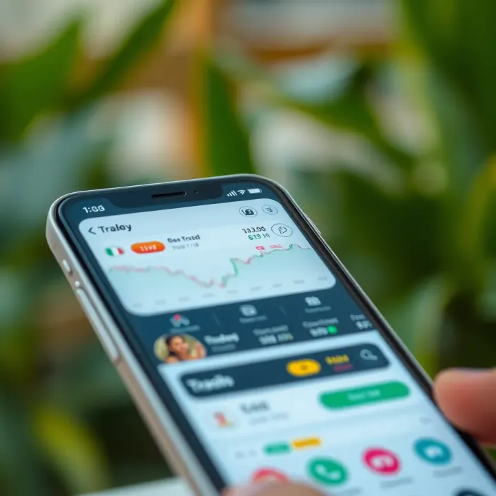 User-friendly mobile interface showing key trading app features on a smartphone screen