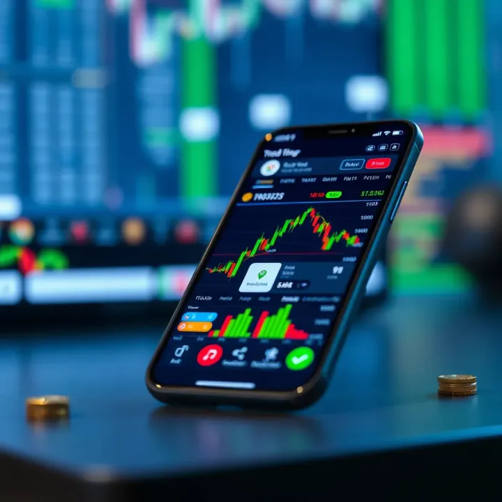 Secure Trading Platform Featuring Advanced Data Protection Secure trading platform on smartphone highlighting encryption and financial data protection
