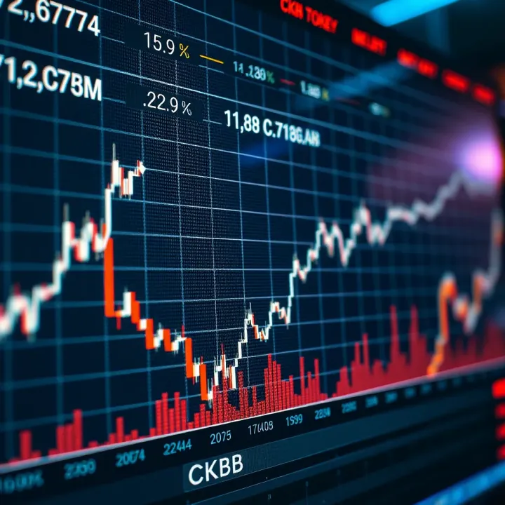 Graph showing upward and downward trends in cryptocurrency market for CKB token