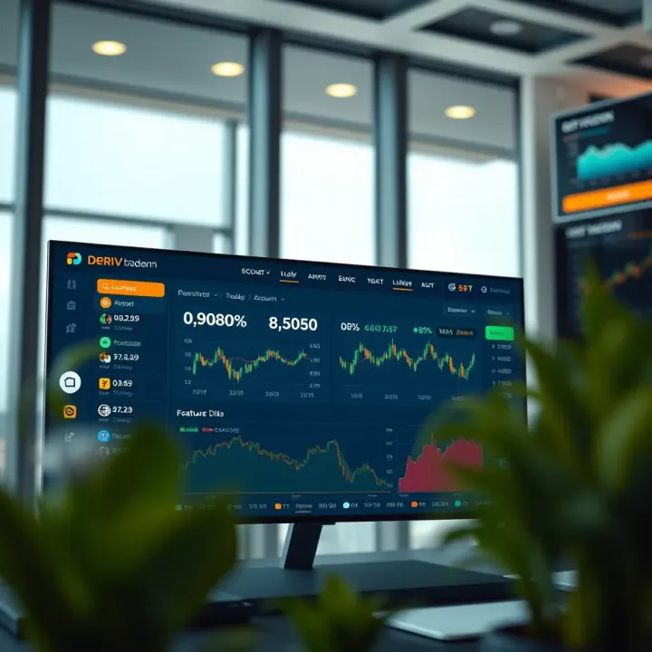 Dashboard displaying various trading tools and account features after successful access to Deriv platform