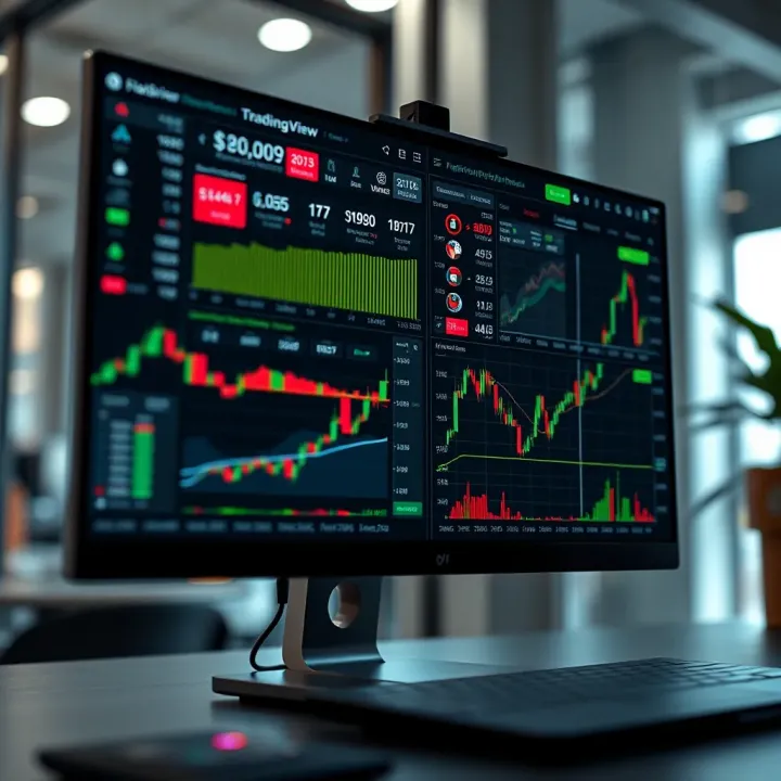 Screenshot of TradingView platform showing diverse financial charts and interactive tools for market analysis