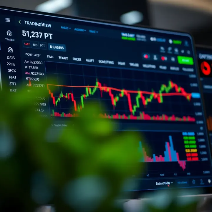 User interface of TradingView platform featuring market analysis tools and community discussions