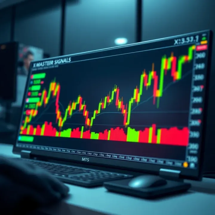 Graph showing trading signals generated by XMaster Formula Indicator on MT5 platform