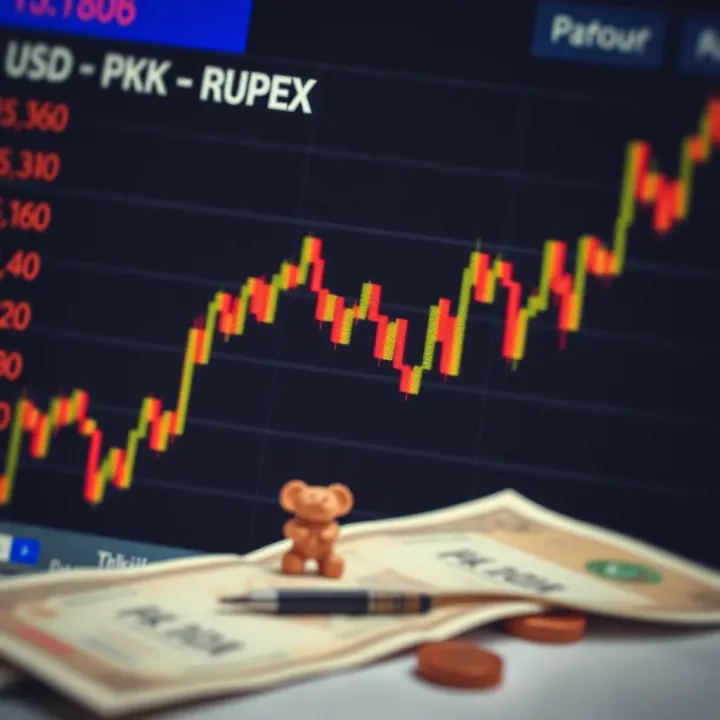 Visual Representation of USD to PKR Exchange Rate Trends Currency exchange rates chart showing US dollar to Pakistani rupee fluctuations