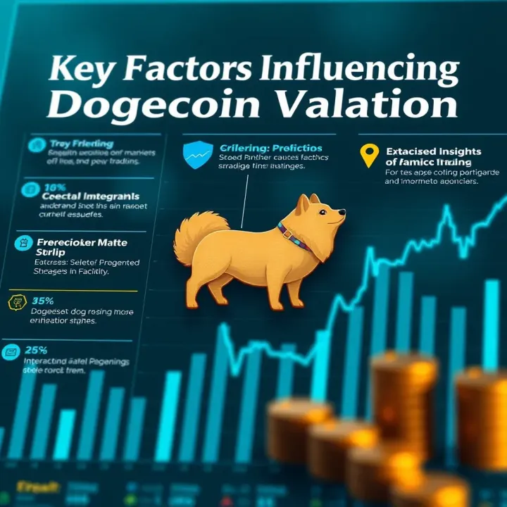 Chart depicting factors influencing Dogecoin valuation including expert insights and market dynamics