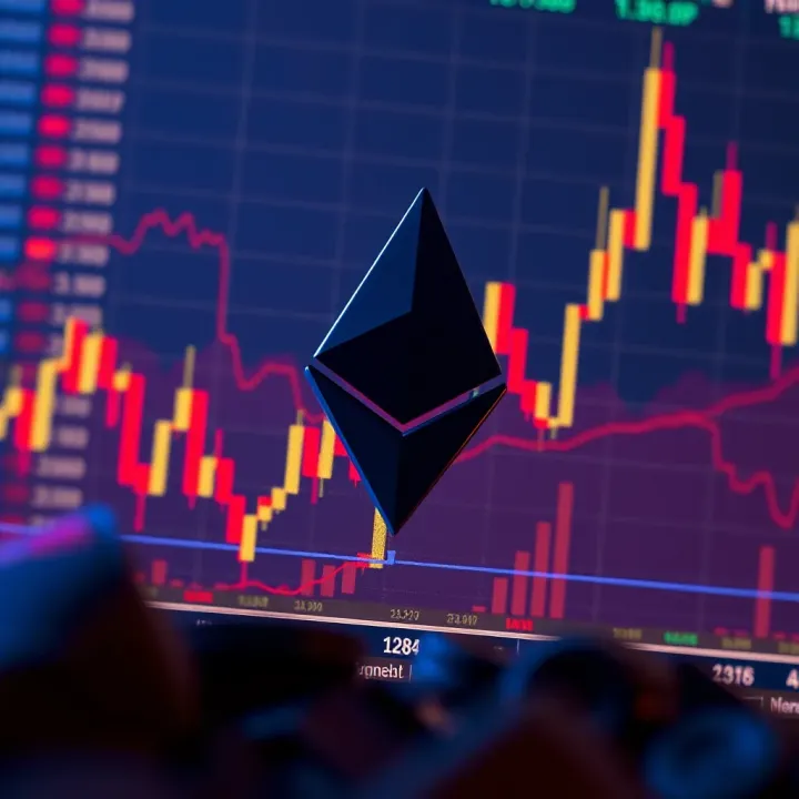 Graph showing Ethereum price fluctuations influenced by market trends and global economic factors