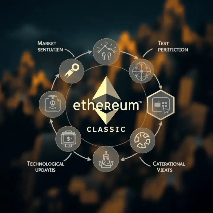 Diagram illustrating factors influencing Ethereum Classic value including market sentiment and technological updates