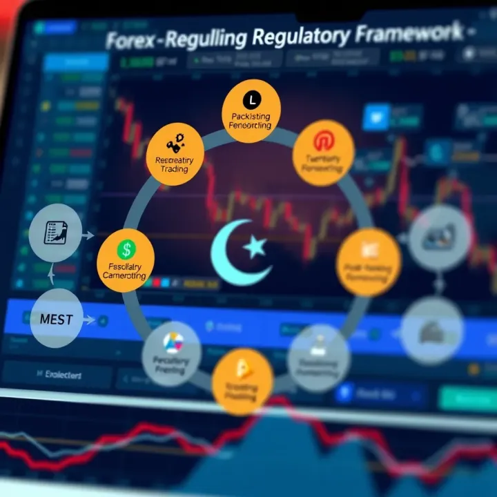 Diagram illustrating forex trading regulatory framework in Pakistan highlighting key authorities and compliance requirements