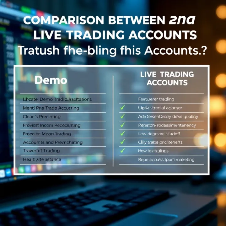Diagram comparing features and benefits of demo and live trading accounts for better understanding