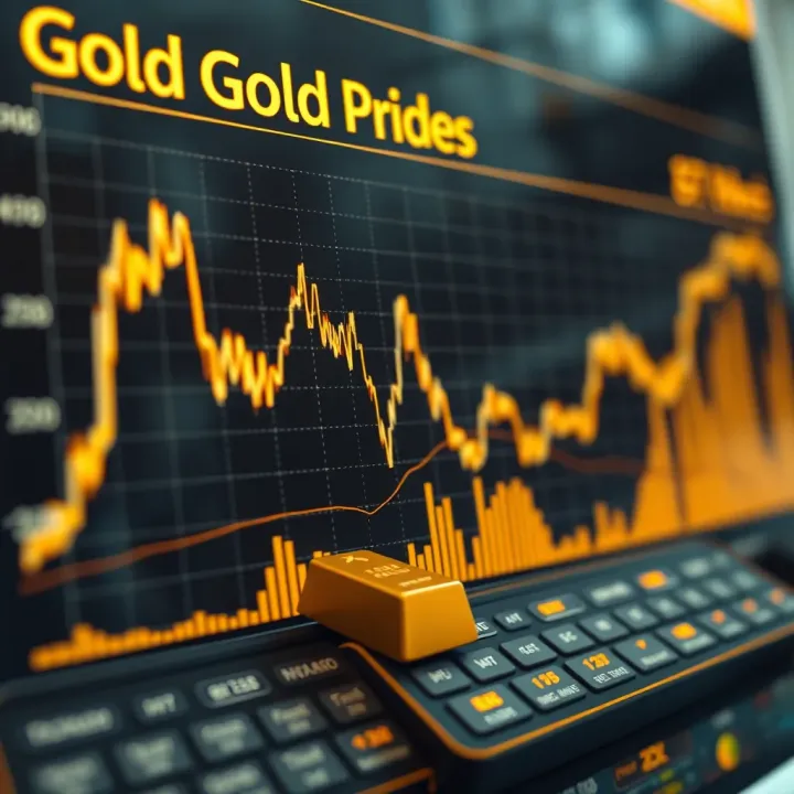 Graph showing fluctuations in global gold prices influenced by economic and geopolitical factors