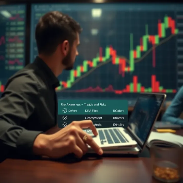 Graphic showing risk awareness and verification checklist for trading signal groups
